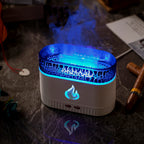 Salt Stone Lava Aroma Diffuser - 4-Color Flame Effect Ultrasonic Humidifier with Himalayan Salt-Inspired Design