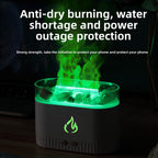 7-Color Flame Effect Ultrasonic Humidifier with Realistic Crystal Top Crystal Rock Aroma Diffuser