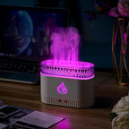 Salt Stone Lava Aroma Diffuser - 4-Color Flame Effect Ultrasonic Humidifier with Himalayan Salt-Inspired Design