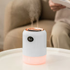 USB-Powered Ultrasonic Humidifier for Bedroom & Office Dual Nozzle Double Spray Humidifier with Digital Display & RGB Ambient Light