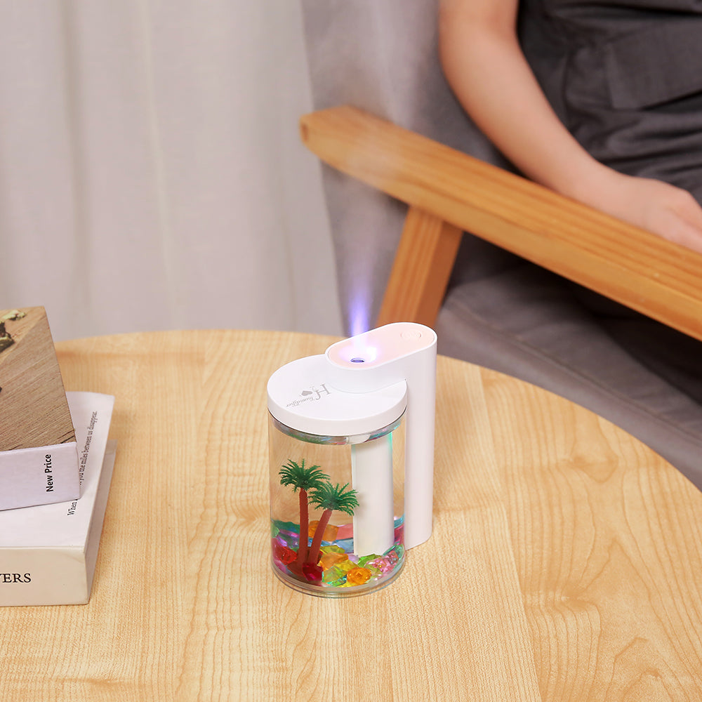 Water-Love Micro-Landscape Humidifier - 3-in-1 Ultrasonic Humidifier with Colorful LED Night Light