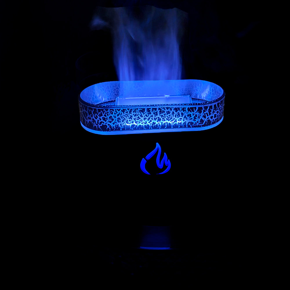 4-Color Flame Effect Ultrasonic Humidifier with Himalayan Salt-Inspired Design Salt Stone Lava Aroma Diffuser